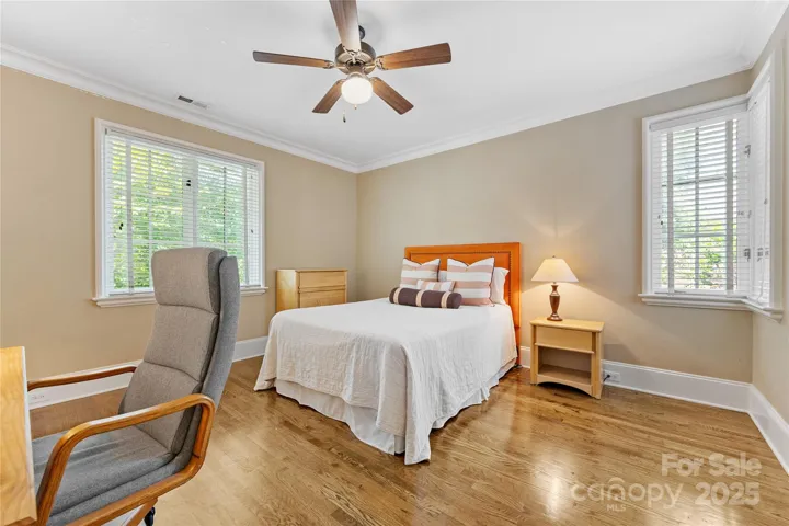 Bedroom 3 is on the second floor. It has a walk-in closet and connected bath.