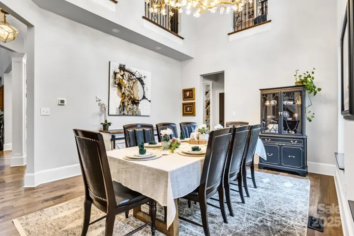 2-Story Dining room has (3) Juliet Balconies overlooking from upper level