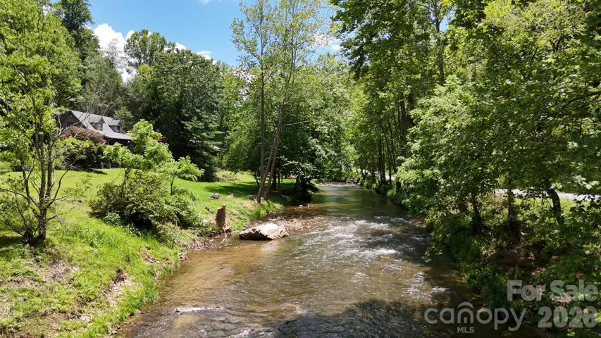 View from Jonathan Creek bridge driving into community