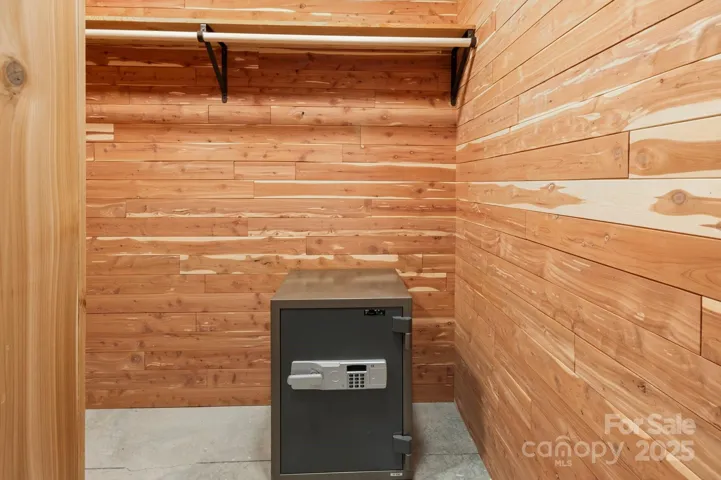 cedar closet with bolted down safe