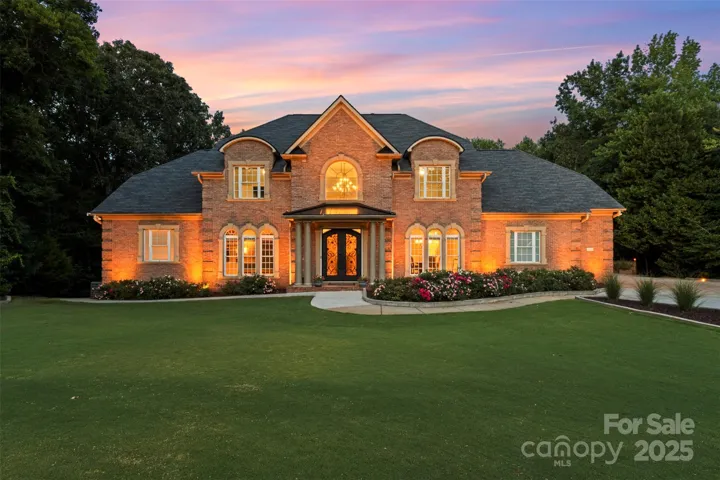 Landscape lighting at dusk