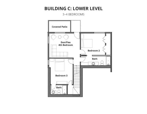 Lower level floor plan 