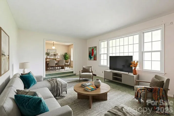 Living Room/Dining Room - Digitally Staged