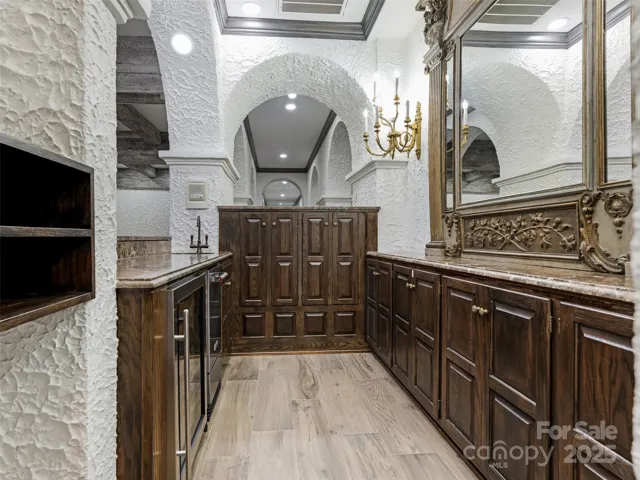 Wet bar in living room