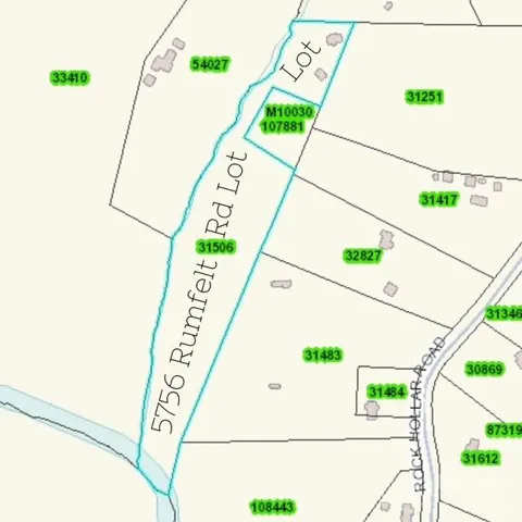 Lincoln County GIS Map Pic of Lot outlined in Blue. Approx. 8.29 acres