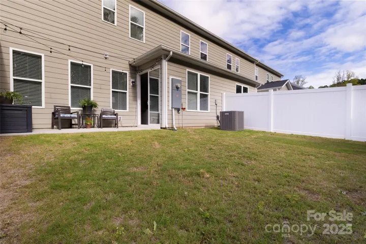 Nice patio with lights perfect for evening entertaining
