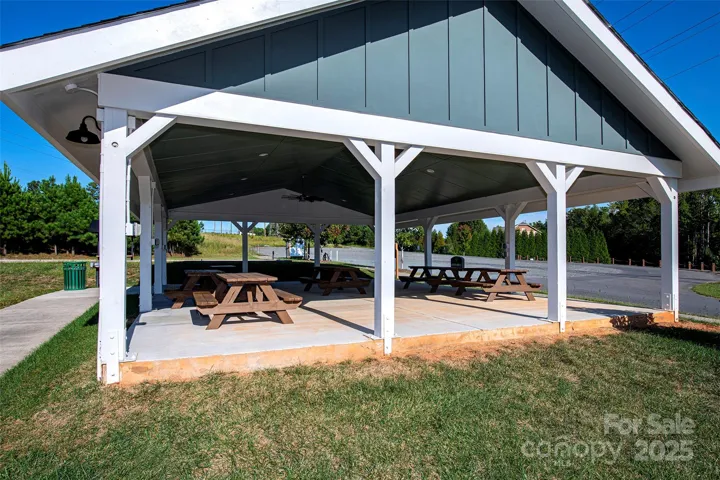 Covered Picnic area around Bocce ball court