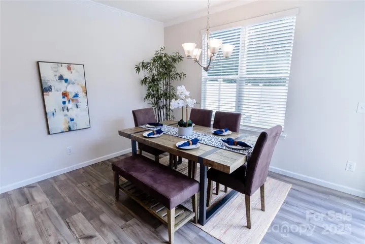 Bright Ding area opens to kitchen and Great room