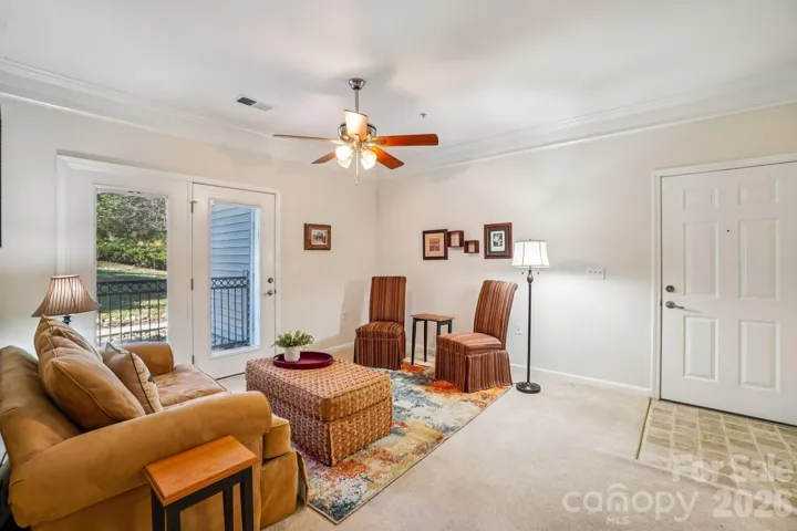 Living room looking to front door