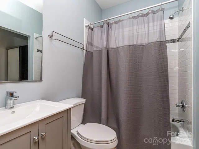 Main level bath with huge walk in closet