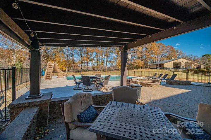 Covered outdoor cooking area