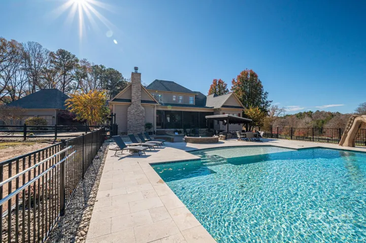 Brand new salt water pool and travertene decking
