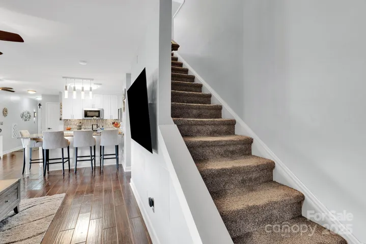 Hidden stairs leading to upper floor