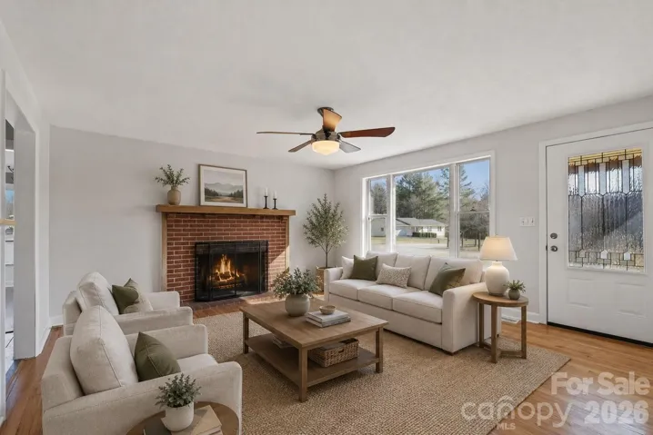 virtually staged living room