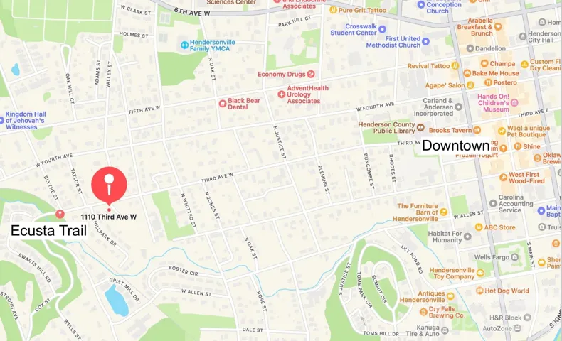 Ecusta Trail and downtown to the homes