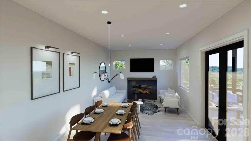Main level living room rendering