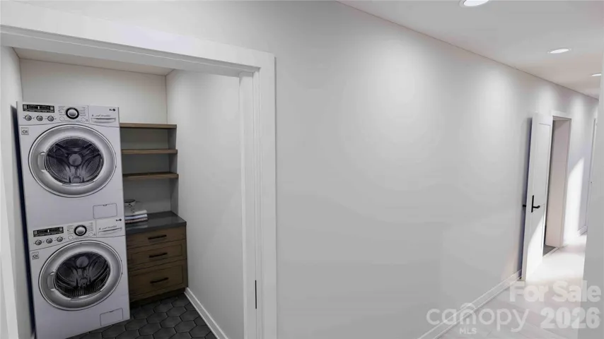 Lower level laundry rendering