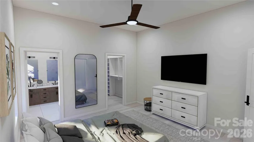 Main level Primary suite rendering