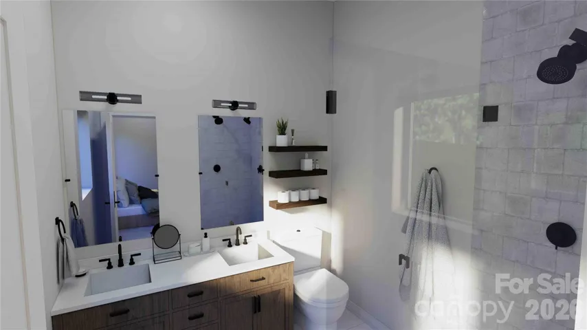 Main level bathroom rendering