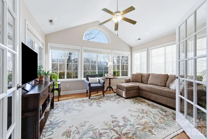 Sunroom has long range views