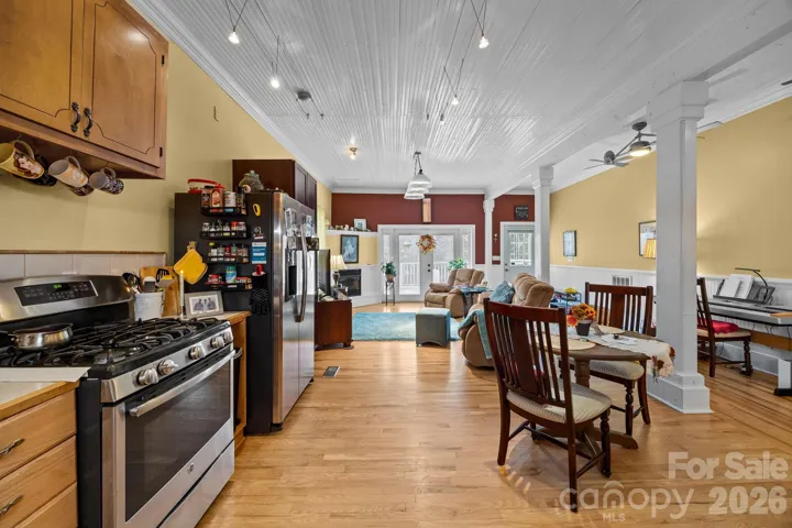 Lots of character, open & spacious, beautiful wood floors & high ceilings