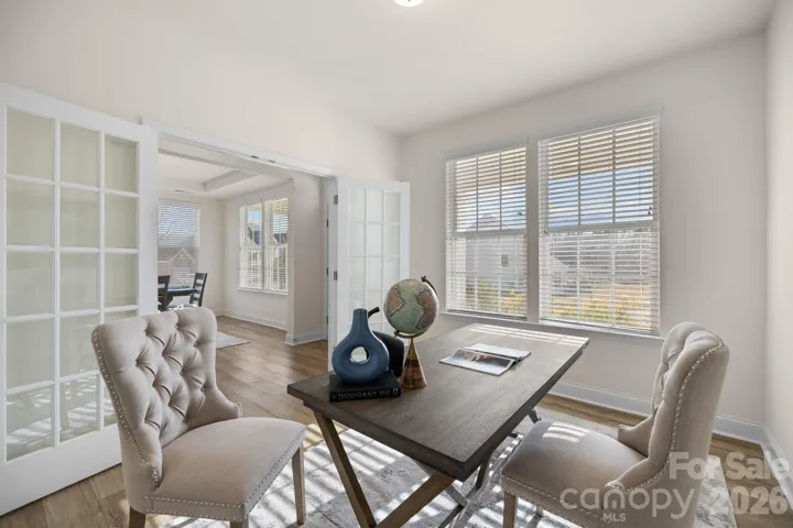 Private main-level office is ideal for working from home, studying, or creative pursuits.