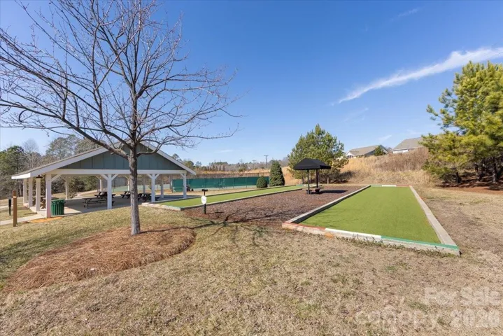 Bocce ball and covered pavillion, with tennis & pickleball courts