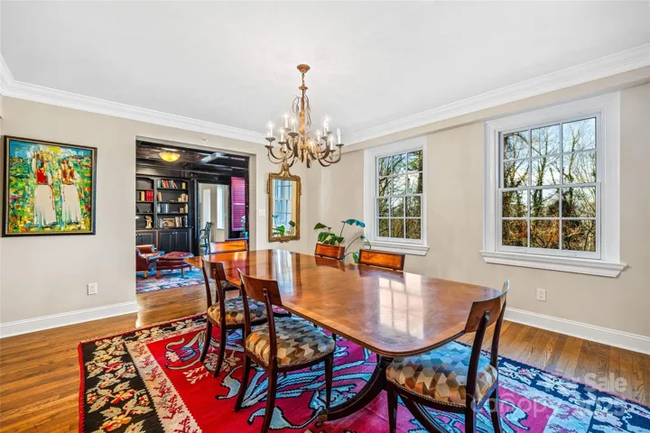 Dining room with large windows