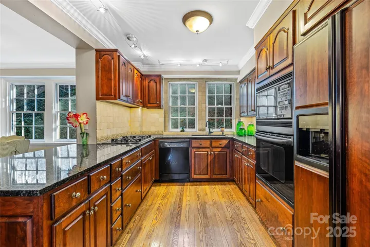 Large kitchen with lots of cabinet space.