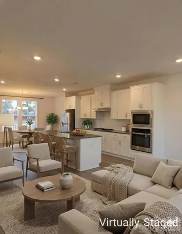 virtually staged open floor plan