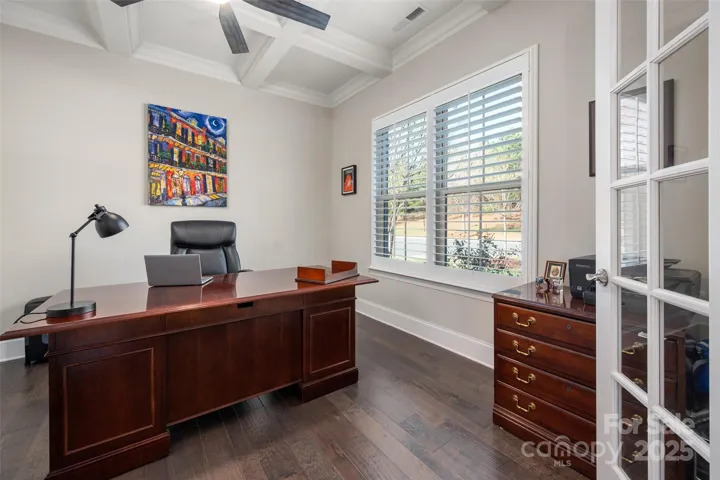 Home office with French doors
