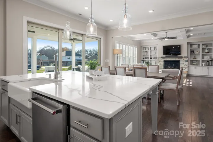 Kitchen is open to the nook and family room 0 great for entertaining