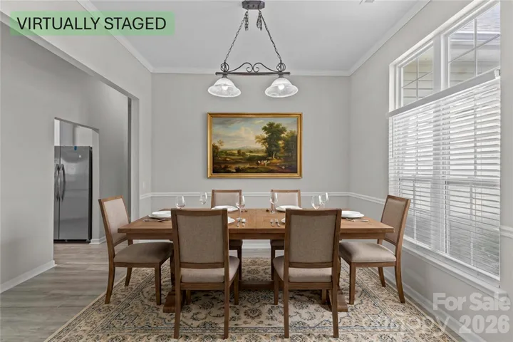 Virtually staged Dinning Room