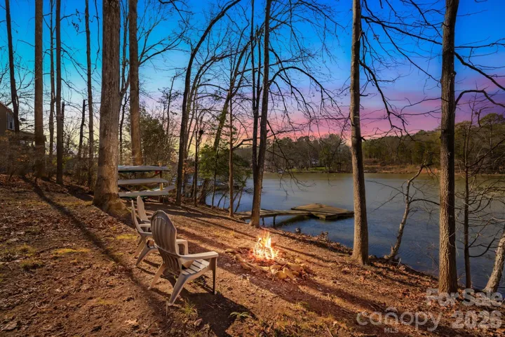 Night activities by lake