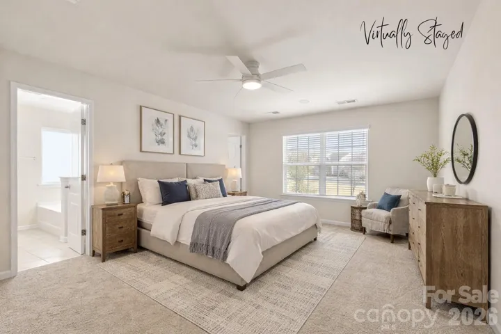 Primary bedroom - virtually staged