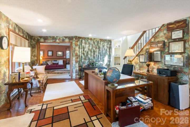 Flex room looking toward the den on lower level