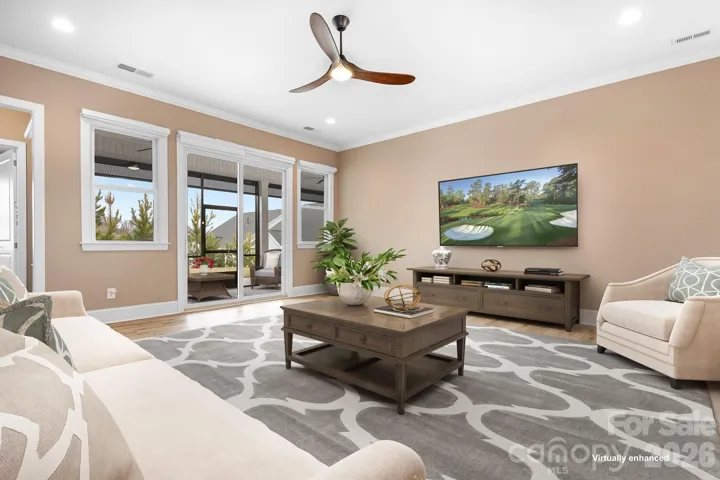 virtually staged great room