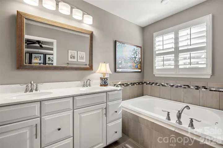 primary bath with tub AND Shower