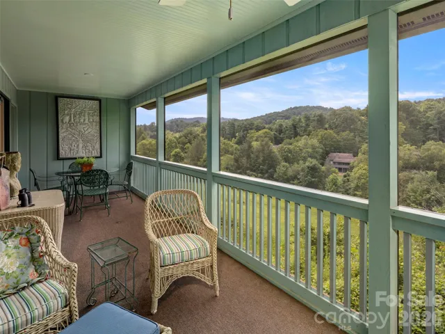 Enjoy the view from the covered back porch
