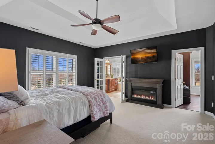 Primary Suite and Ensuite bath upstairs as well as an oversized walk in closet with its own washer/dryer hook up.