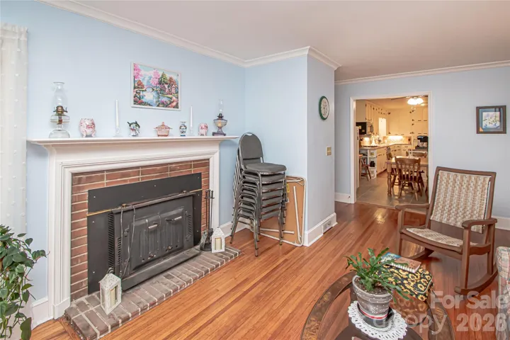 Fireplace with insert in living room