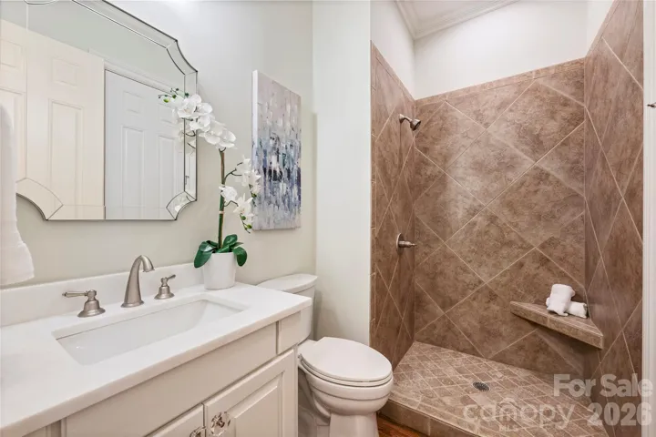Full bathroom on main (Frameless glass door is on order)