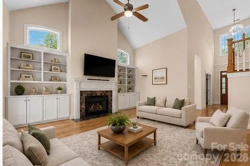 Virtually staged living room
