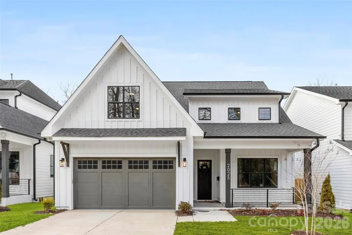 Beautiful front view with covered porch