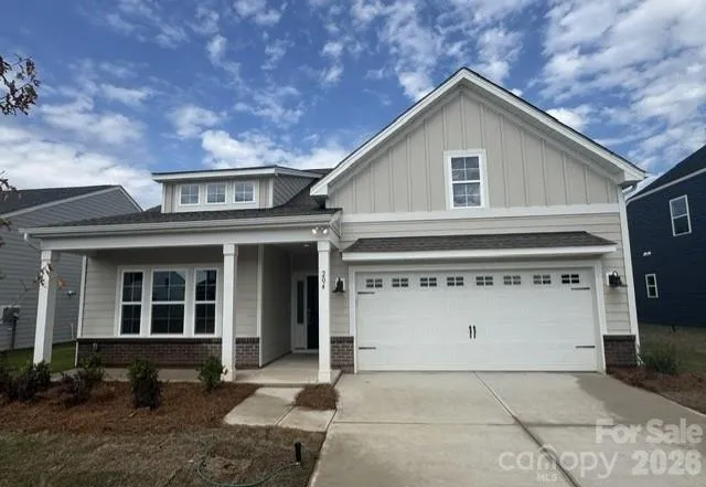 Front Elevation James Hardie color plus with Brick Accents