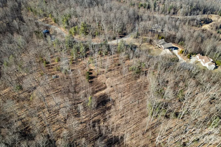 Aerial of lots looking back at Pinnacle Mt Rd.
