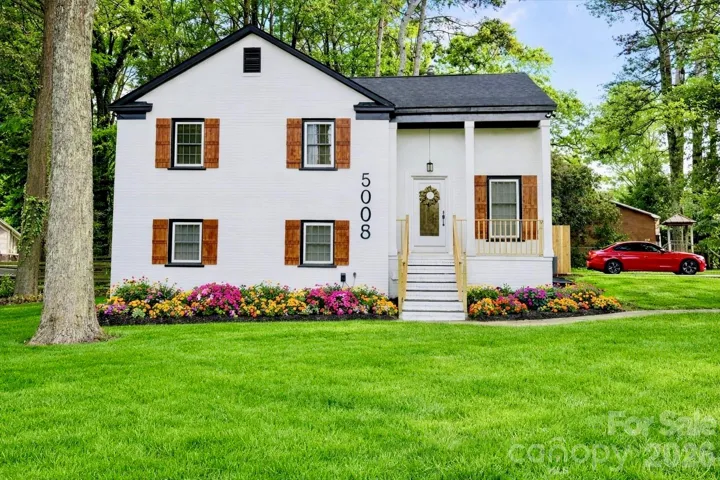 Exterior with virtual flowers