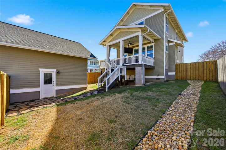 Large private backyard