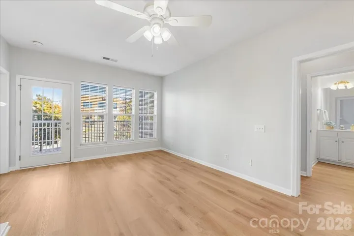 Living room with door to patio