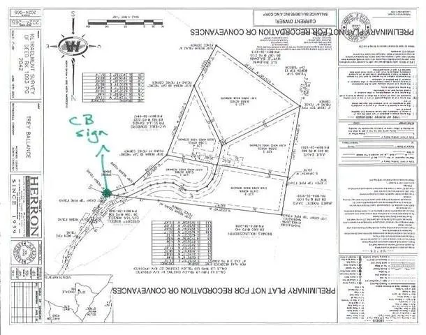 Sign denotes lower left corner of the tract